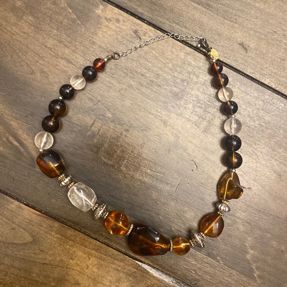 Parker Lane Amber bead chunky‎ necklace